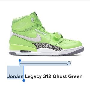 Jordan legacy ghost green like new
